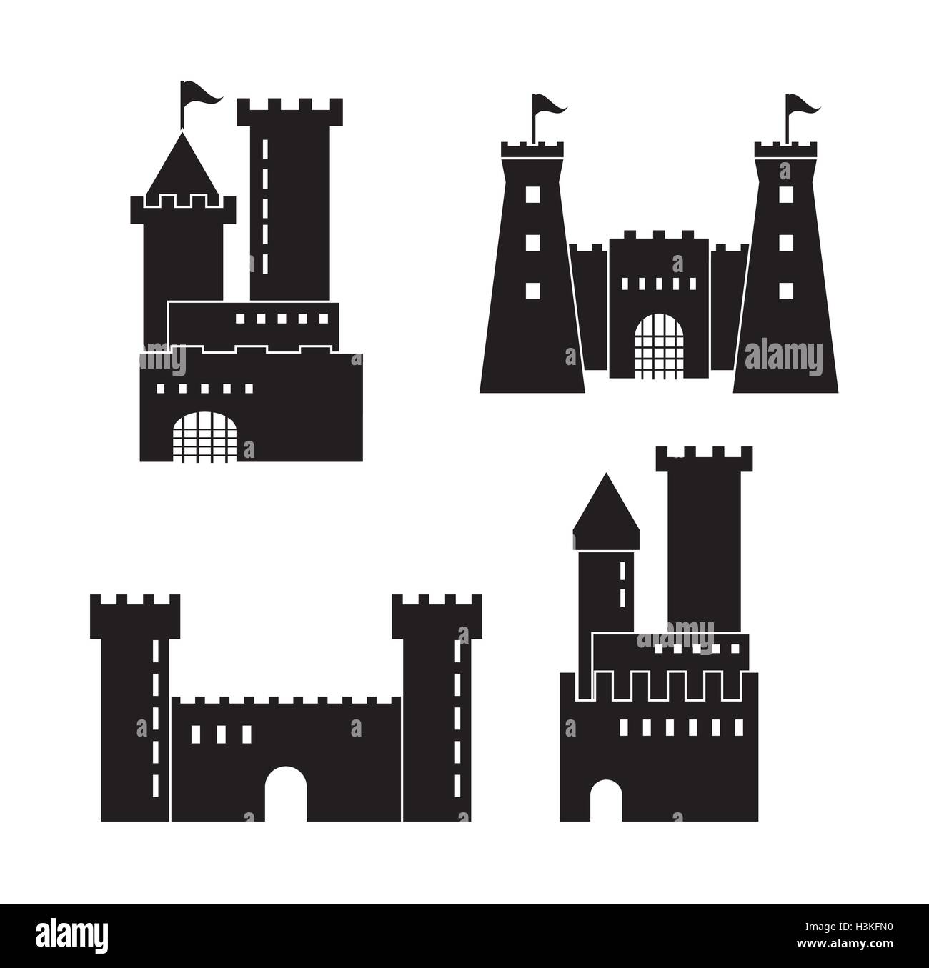 Castle icon. Palace design. Flat illustration, vector Stock Vector ...