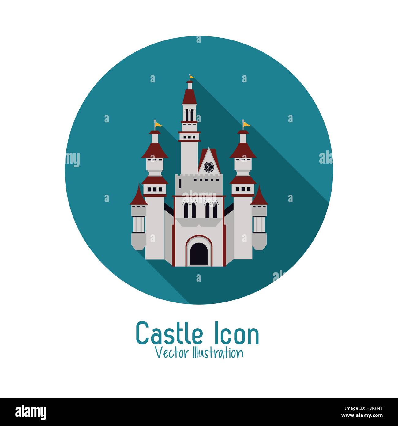 Castle icon. Palace design. Flat illustration, vector Stock Vector ...