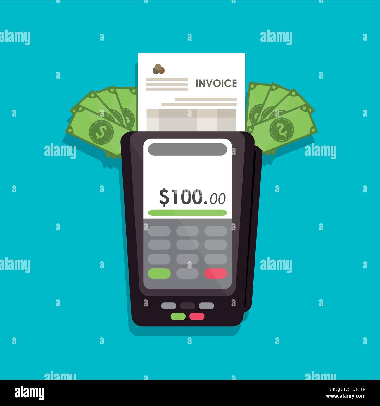Invoice design. Money icon. Colorful illustration, vector Stock Vector ...