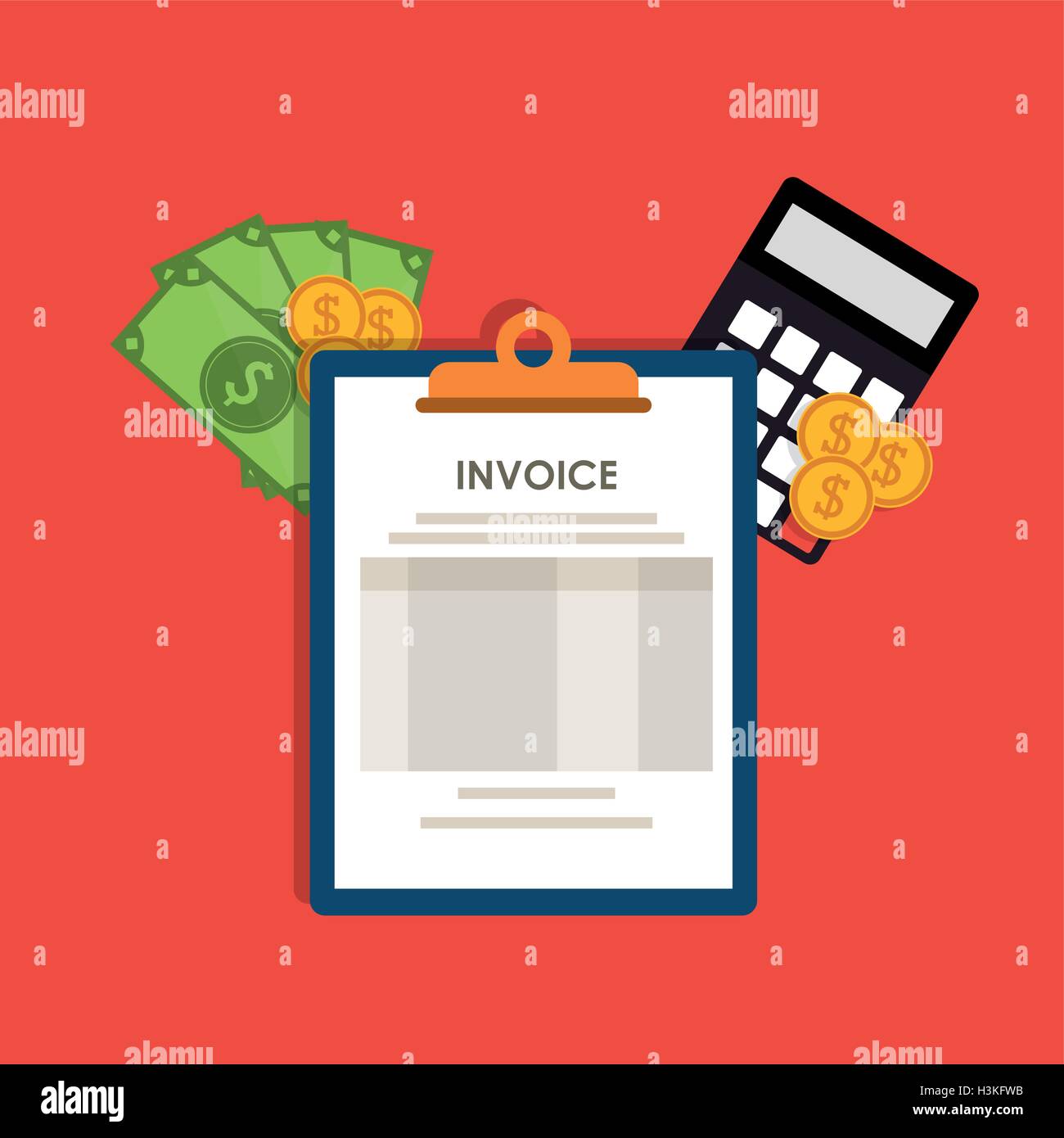 Invoice design. Money icon. Colorful illustration, vector Stock Vector ...