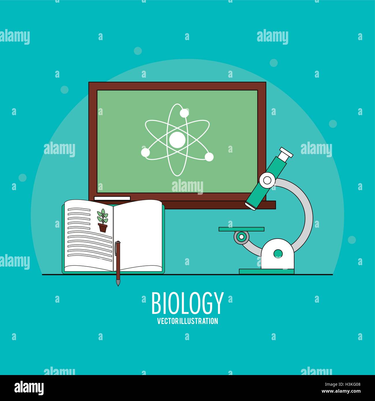 Biology design. Lab icon. Flat illustration, vector Stock Vector Image ...