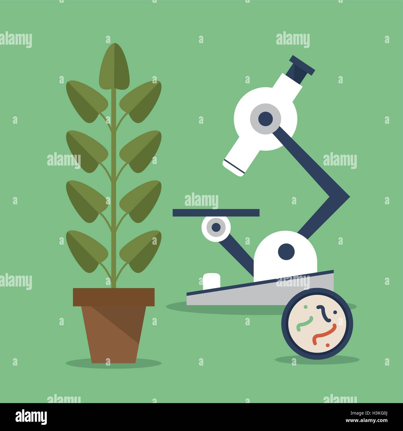 Biology design. Lab icon. Flat illustration, vector Stock Vector Image ...