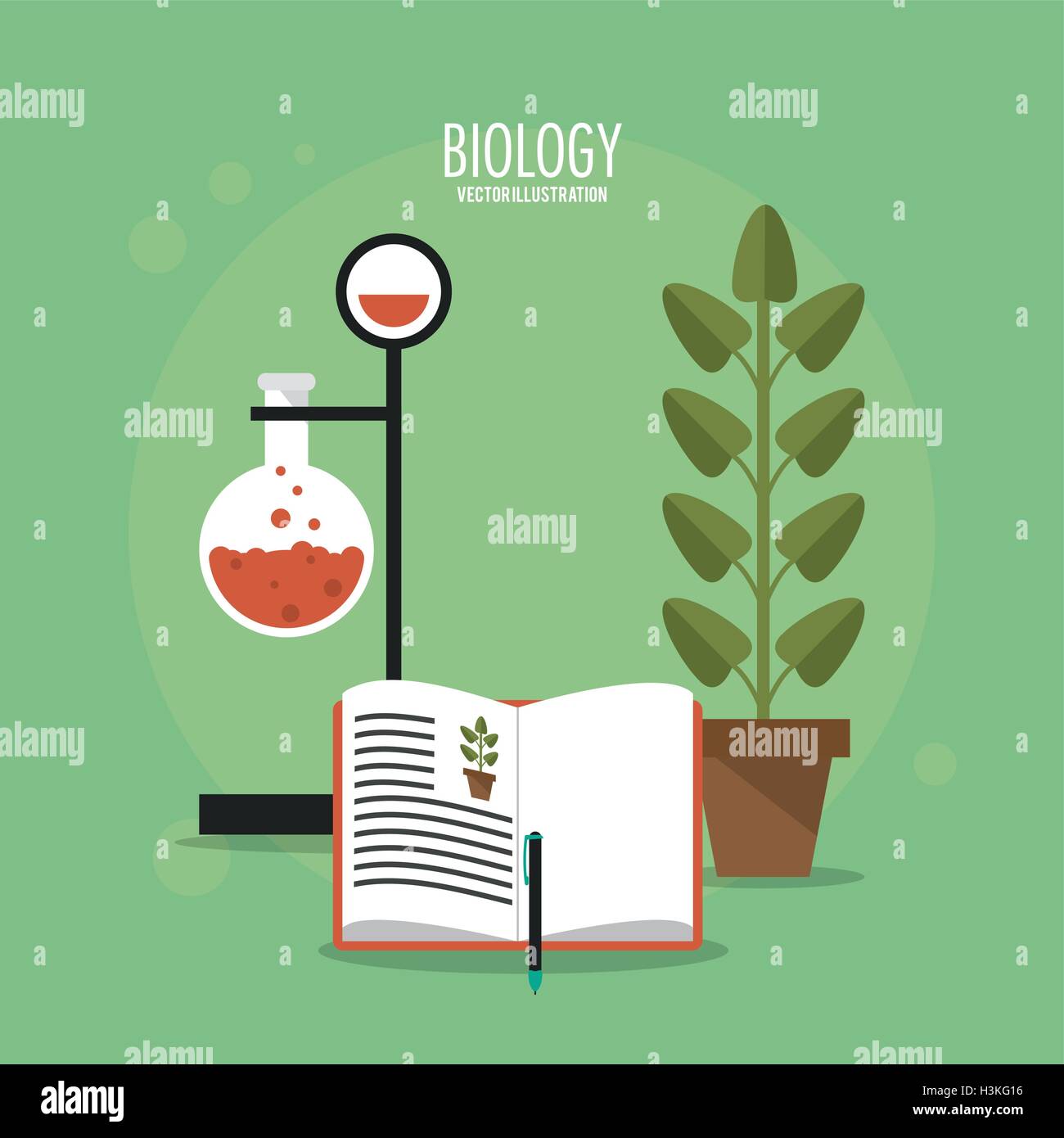 Biology design. Lab icon. Flat illustration, vector Stock Vector Image ...