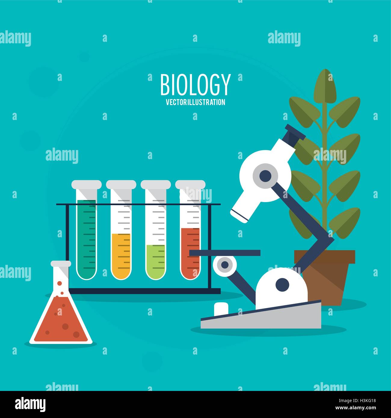 Biology design. Lab icon. Flat illustration, vector Stock Vector Image