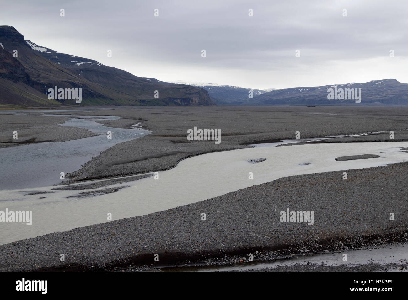 morsa river and skiedara glacial river Iceland Stock Photo
