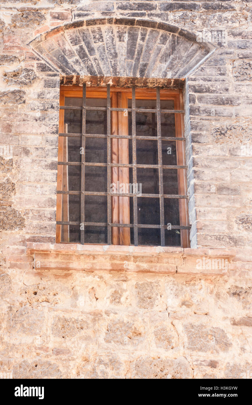 Old window with grilles Stock Photo