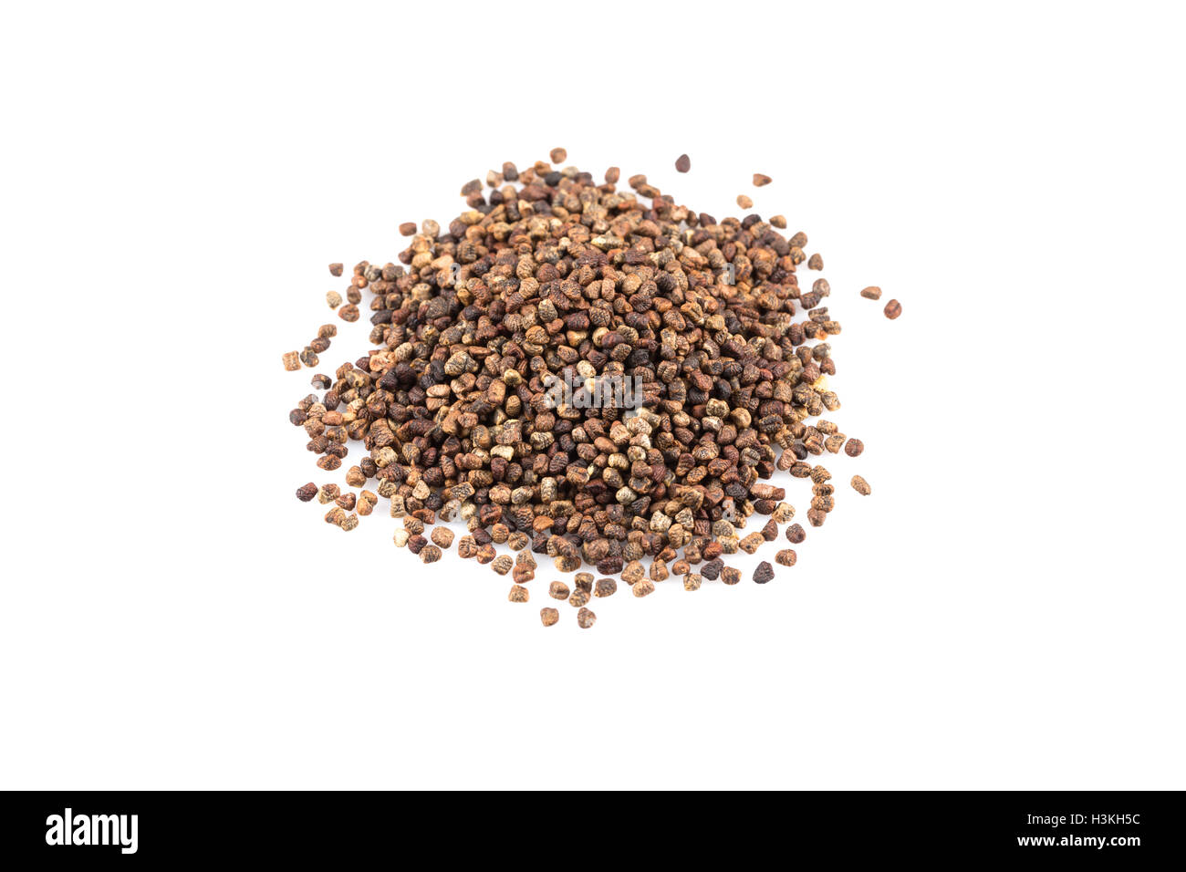 Decorticated cardamom seeds pile on a white background Stock Photo Alamy