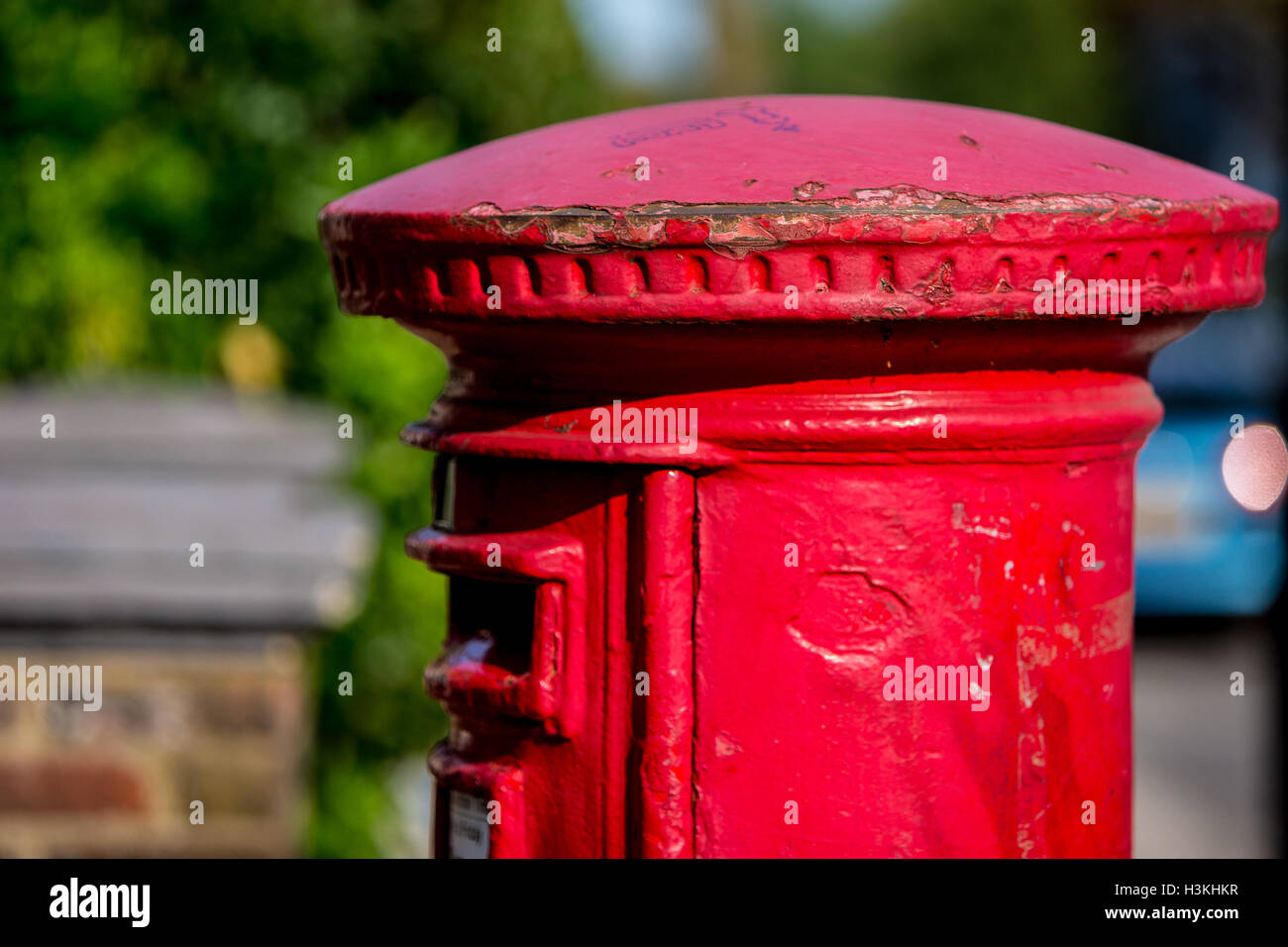 Traditional Typical British Red Post box, Pillar box, Postbox
