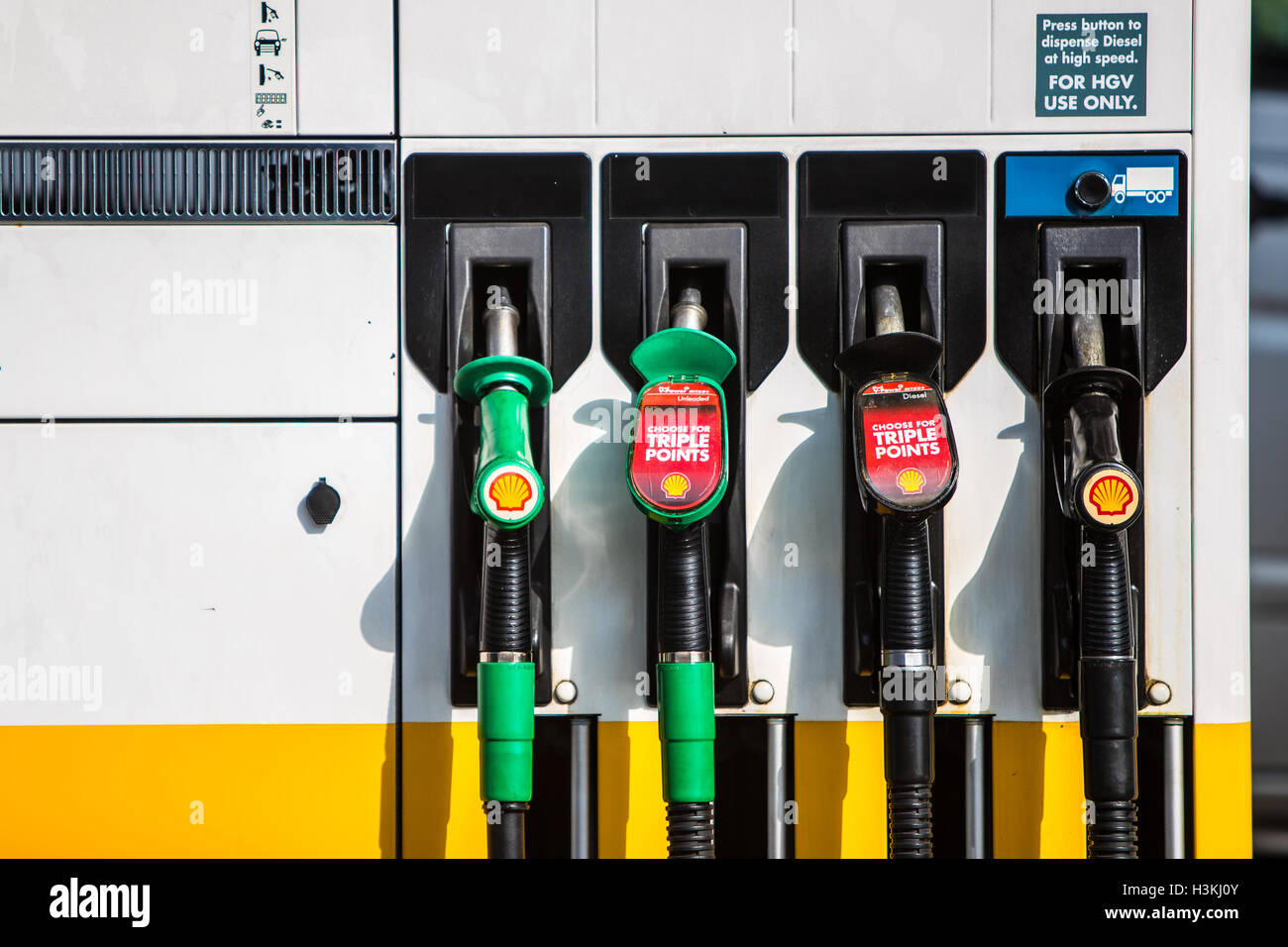 Shell Petrol Pumps London United Kingdom Stock Photo
