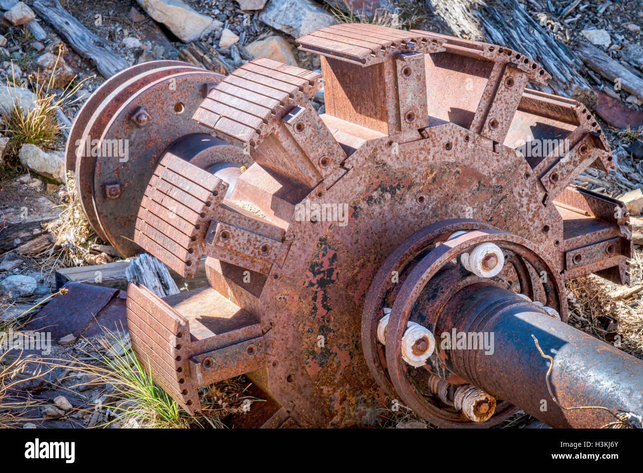 a rotor of vintage electric motor that was used to run air compressor