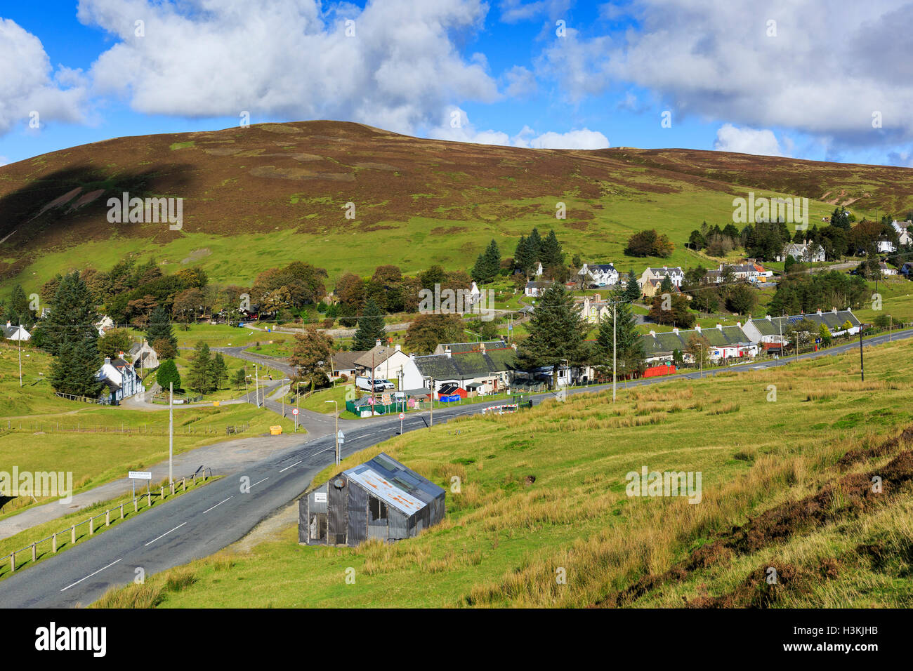 Village of Wanlockhead, Dumfrieshire, the highest village in Scotland, 1531 feet above sealevel, and famous for leadmining Stock Photo
