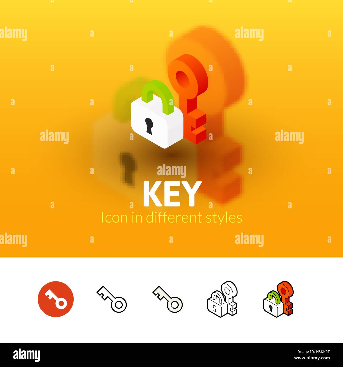 Key icon in different style Stock Vector Image & Art - Alamy