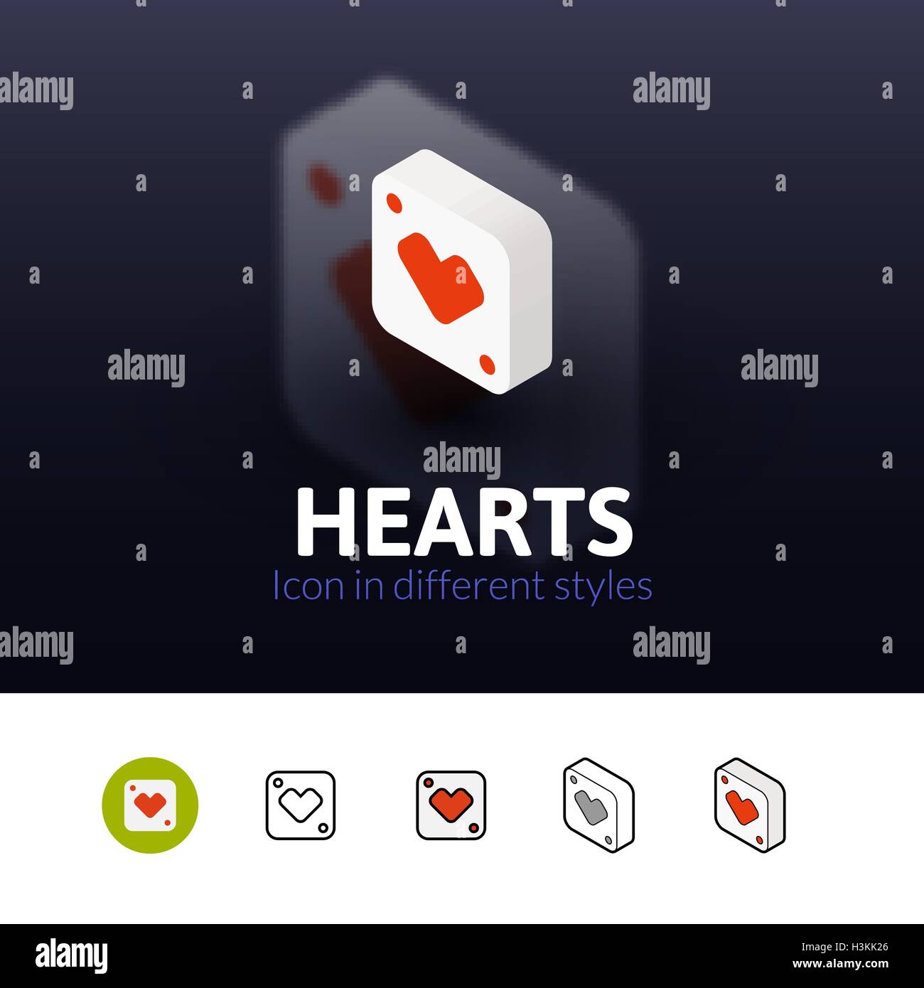 Hearts icon in different style Stock Vector Image & Art - Alamy