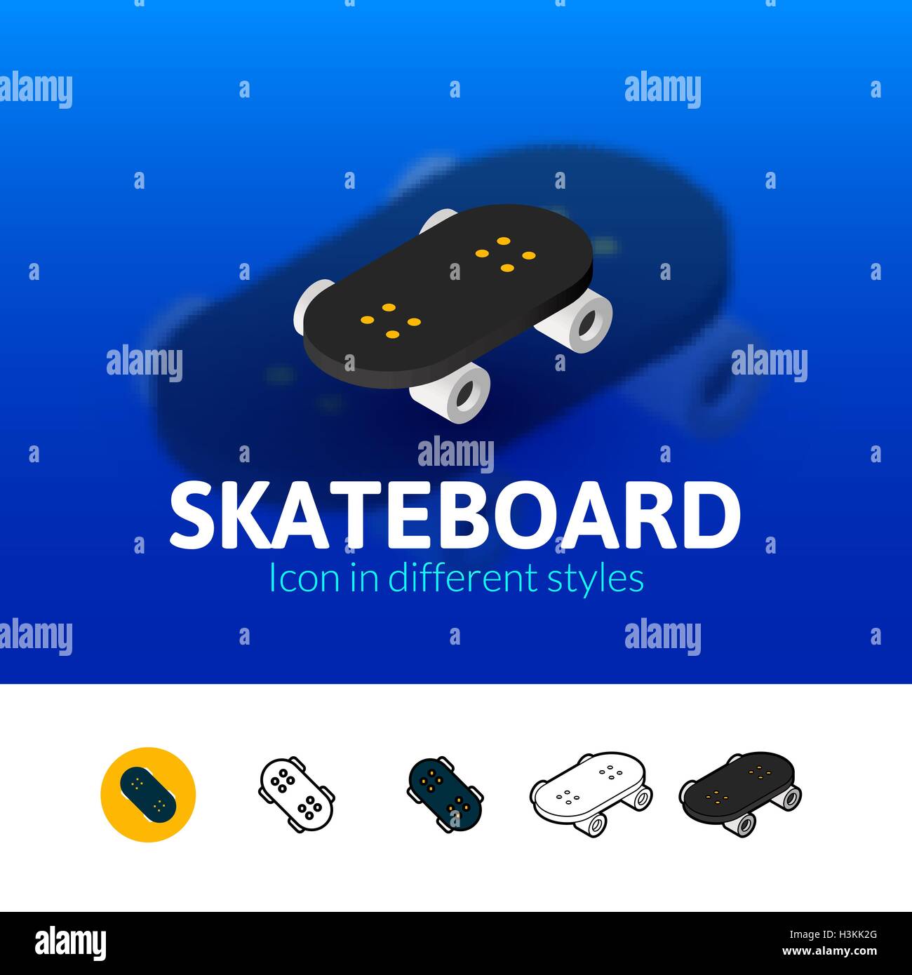Skateboard icon in different style Stock Vector Image & Art - Alamy