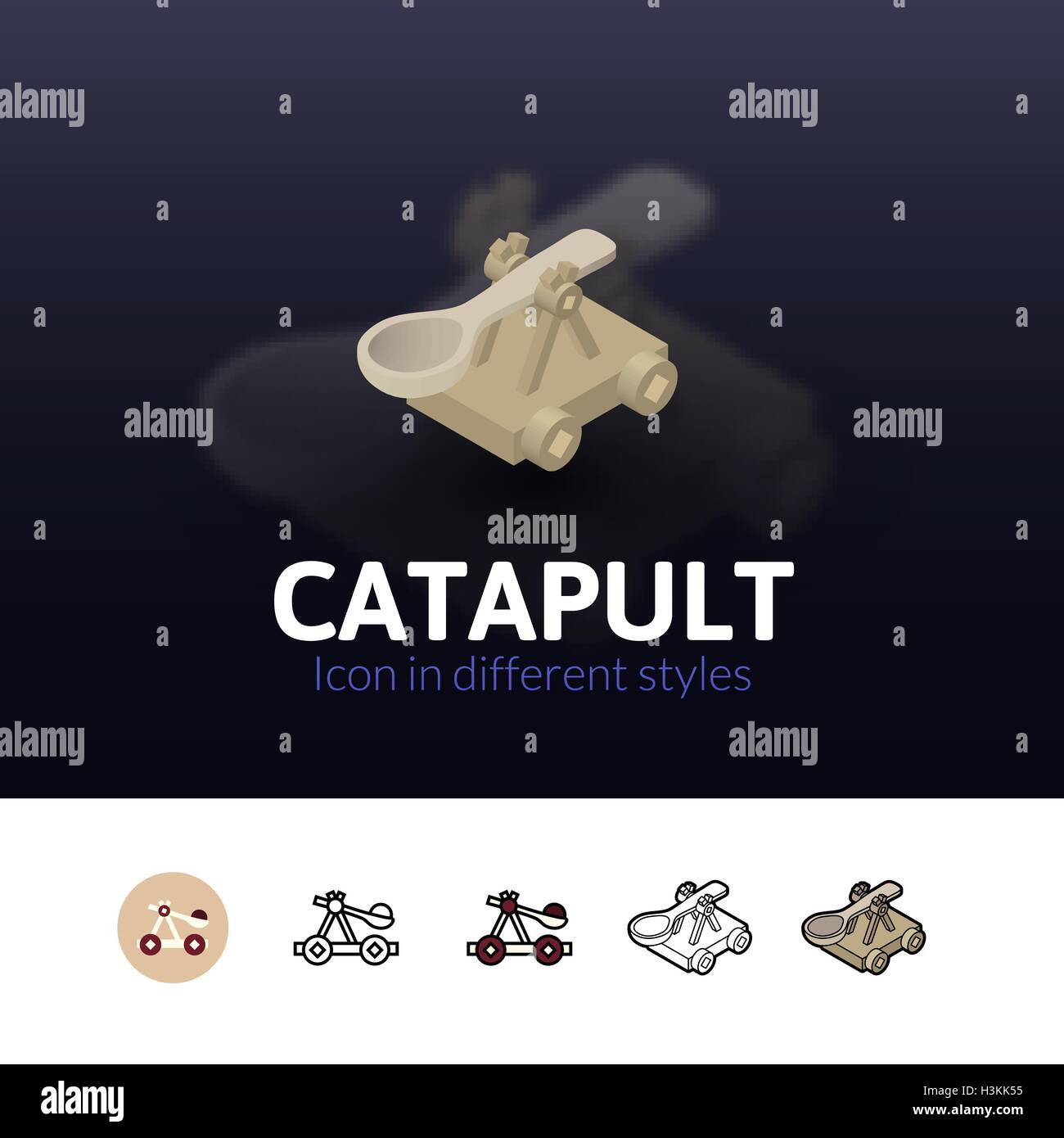 Catapult icon in different style Stock Vector