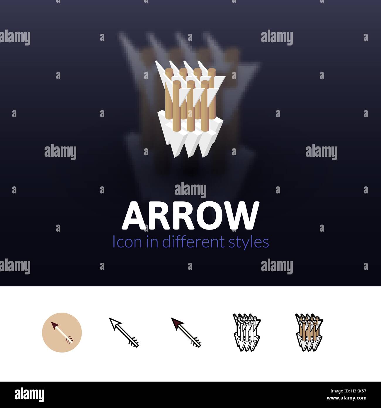 Arrow icon in different style Stock Vector Image & Art - Alamy