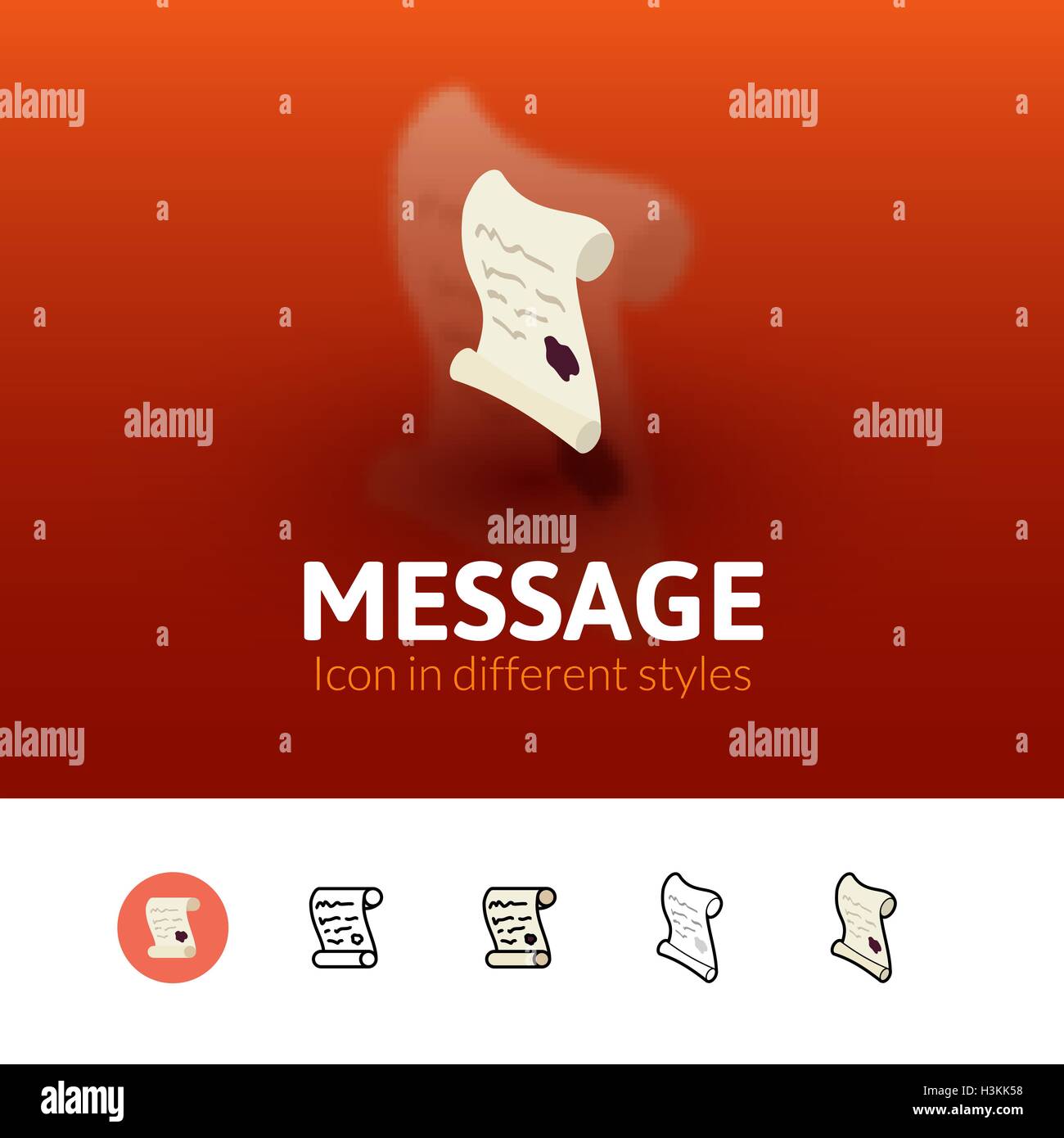 Message icon in different style Stock Vector Image & Art - Alamy