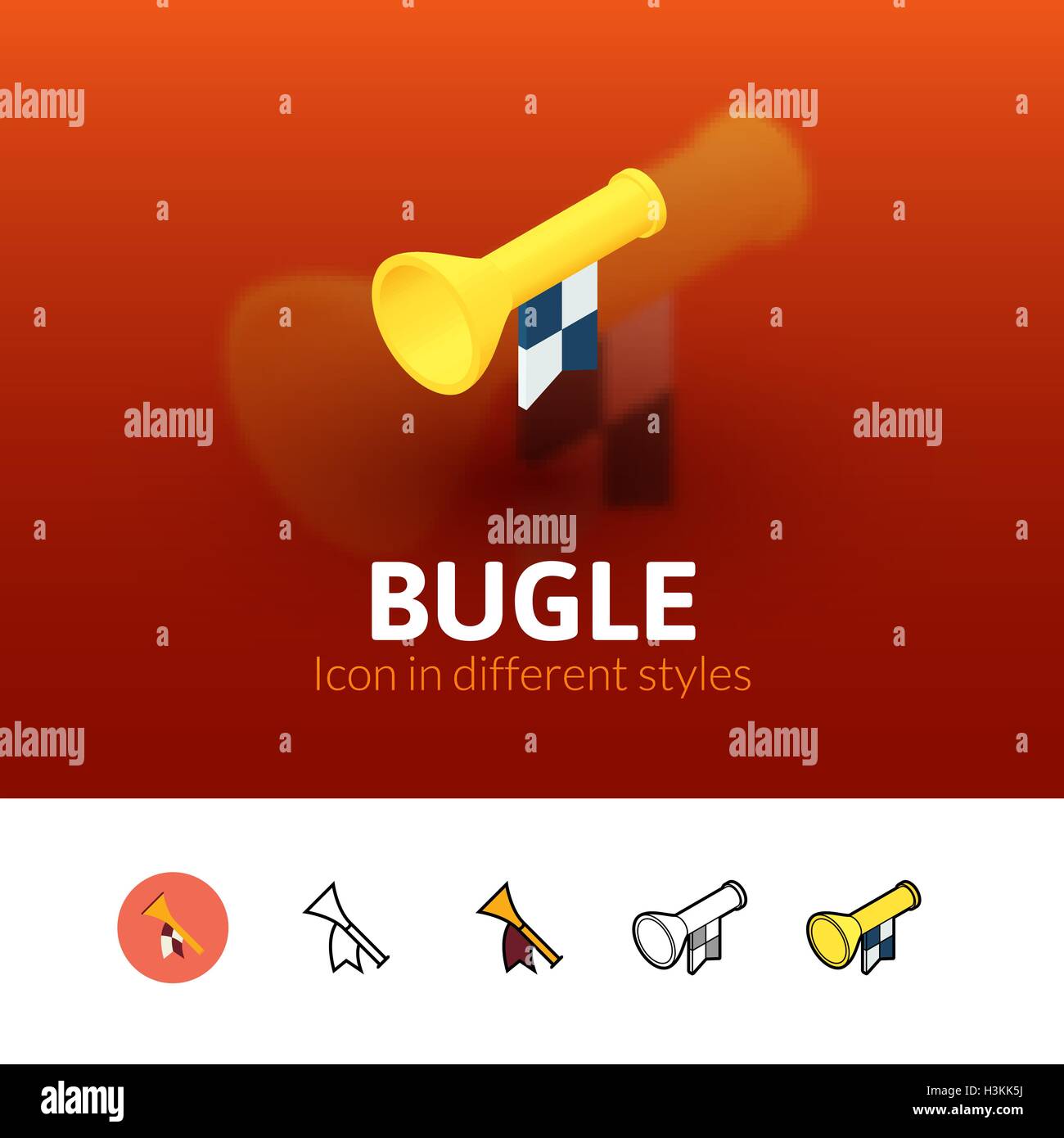 Bugle icon in different style Stock Vector Image & Art - Alamy