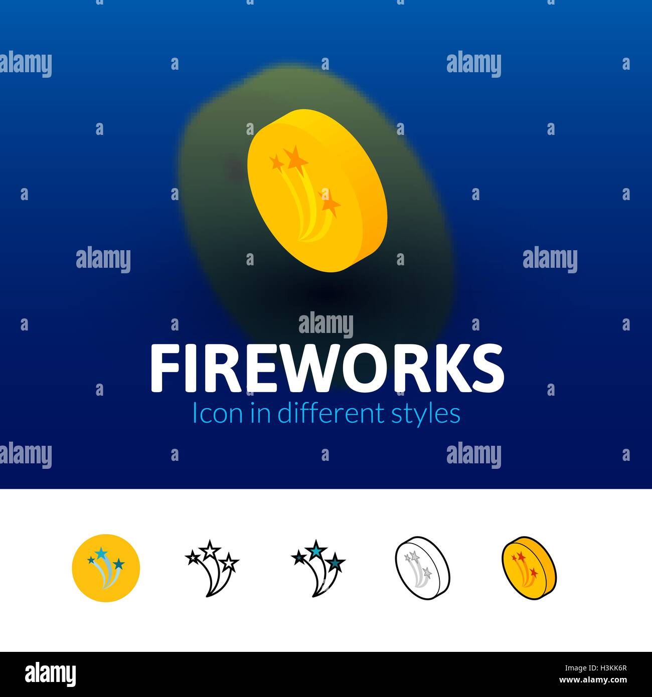 Fireworks icon in different style Stock Vector Image & Art - Alamy