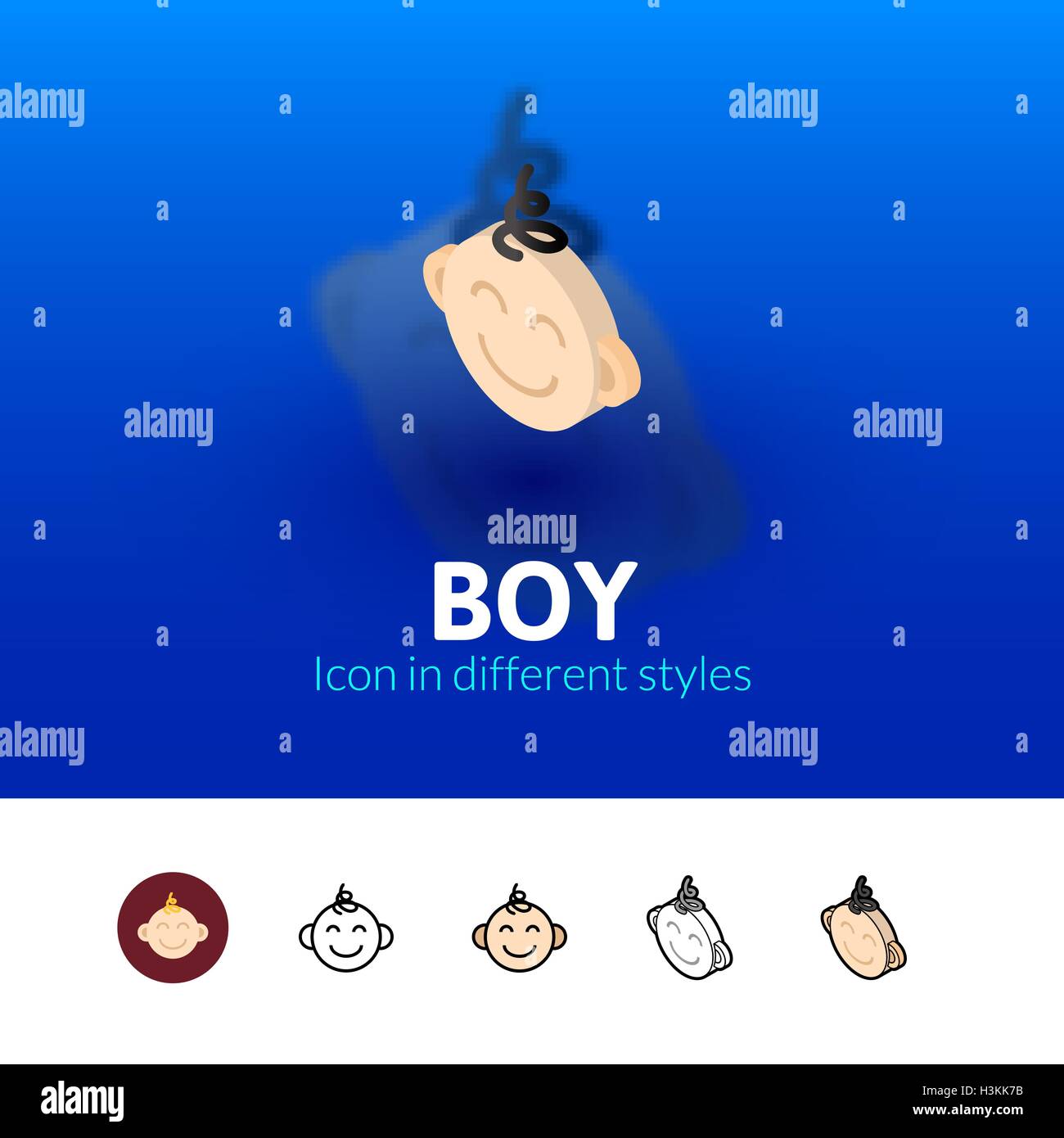 Boy icon in different style Stock Vector Image & Art - Alamy