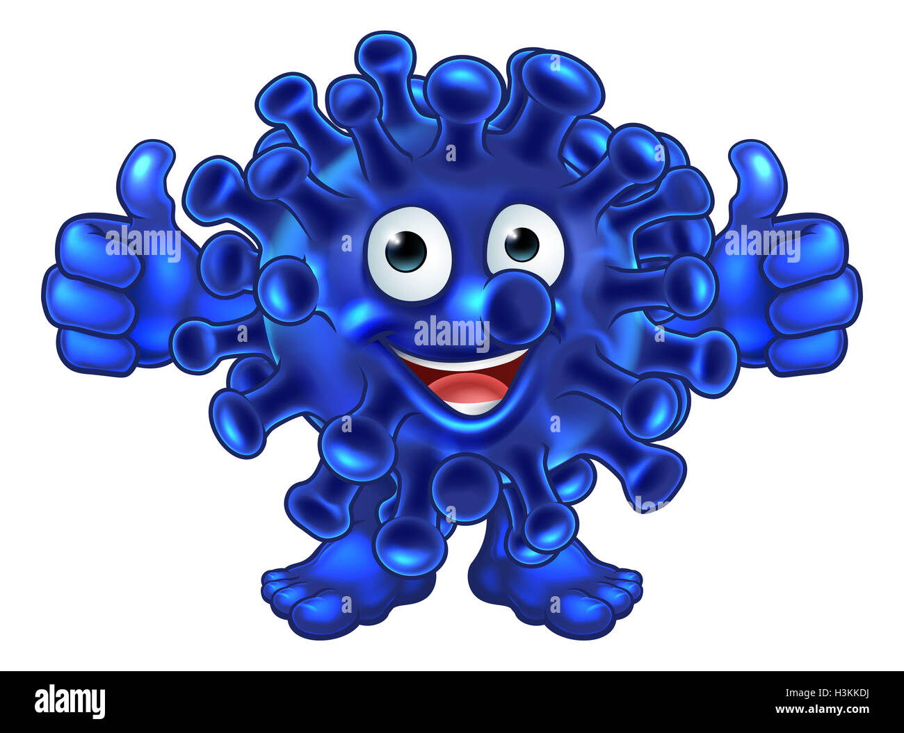 A cartoon monster, alien, virus or good friendly bacteria character