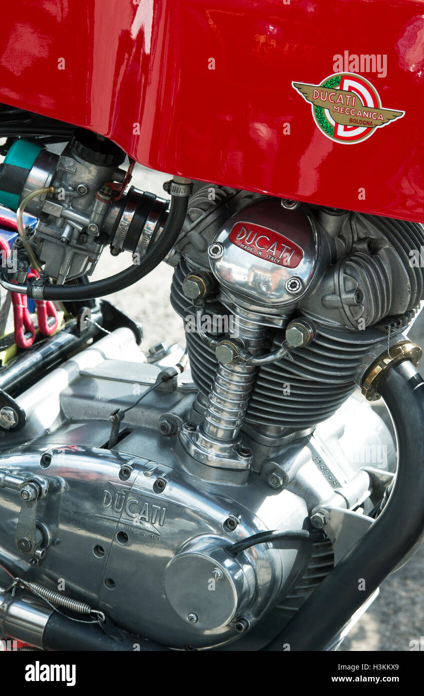 Vintage Ducati 250cc single motorcycle Stock Photo