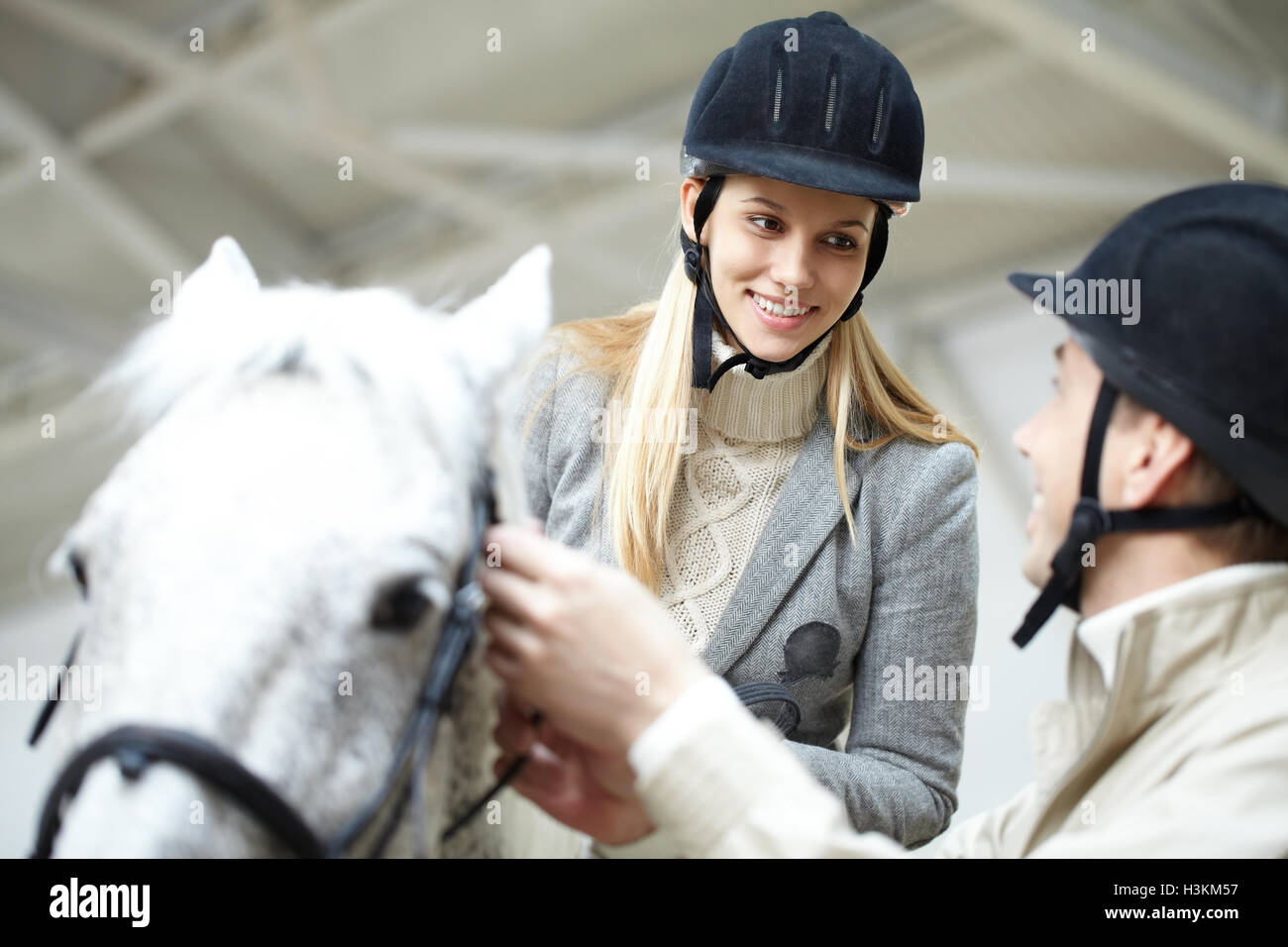 During horseriding training Stock Photo Alamy