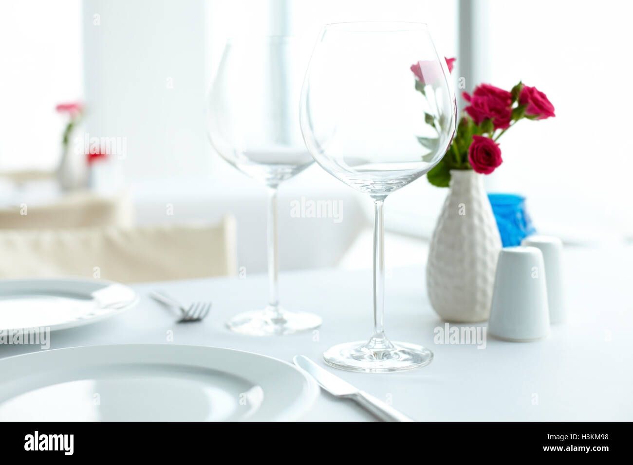 Romantic table appointments Stock Photo
