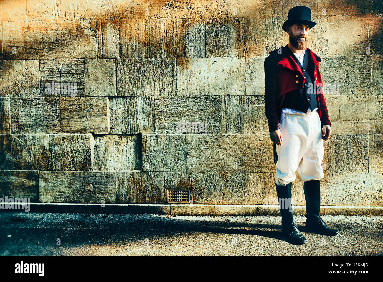 Regency dressed man wearing a top hat Stock Photo - Alamy