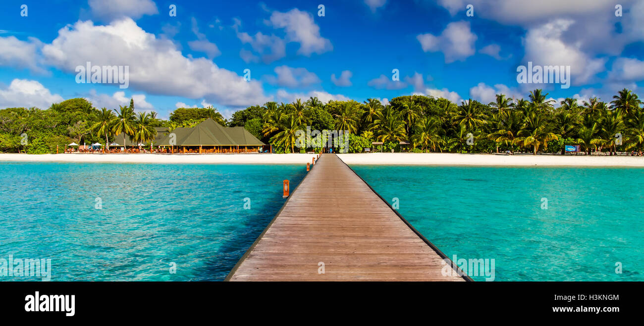 Beautiful beach. Tranquil scenery, relaxing beach, tropical landscape design. Moody landscape Stock Photo