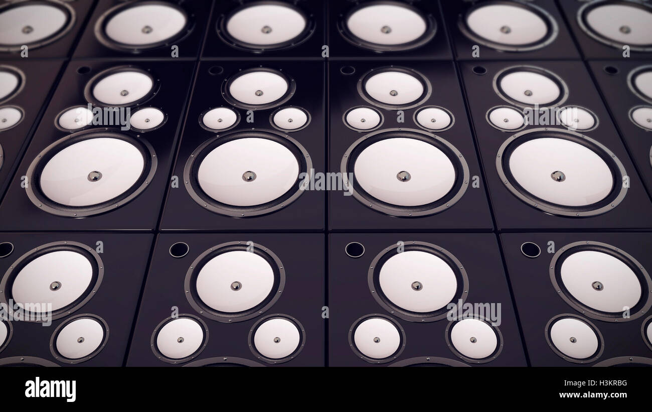 Abstract 3D render of Audio Speakers background. Stock Photo