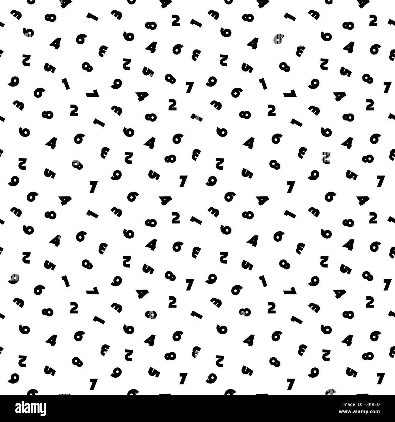 Seamless pattern with numbers black and white. Vector illustration. Stock Vector