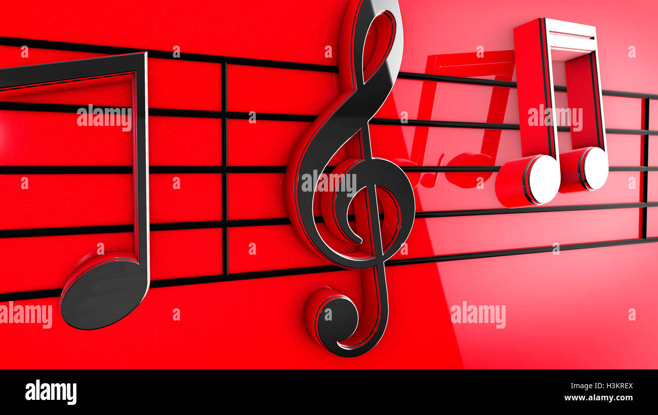 Red Music Notes