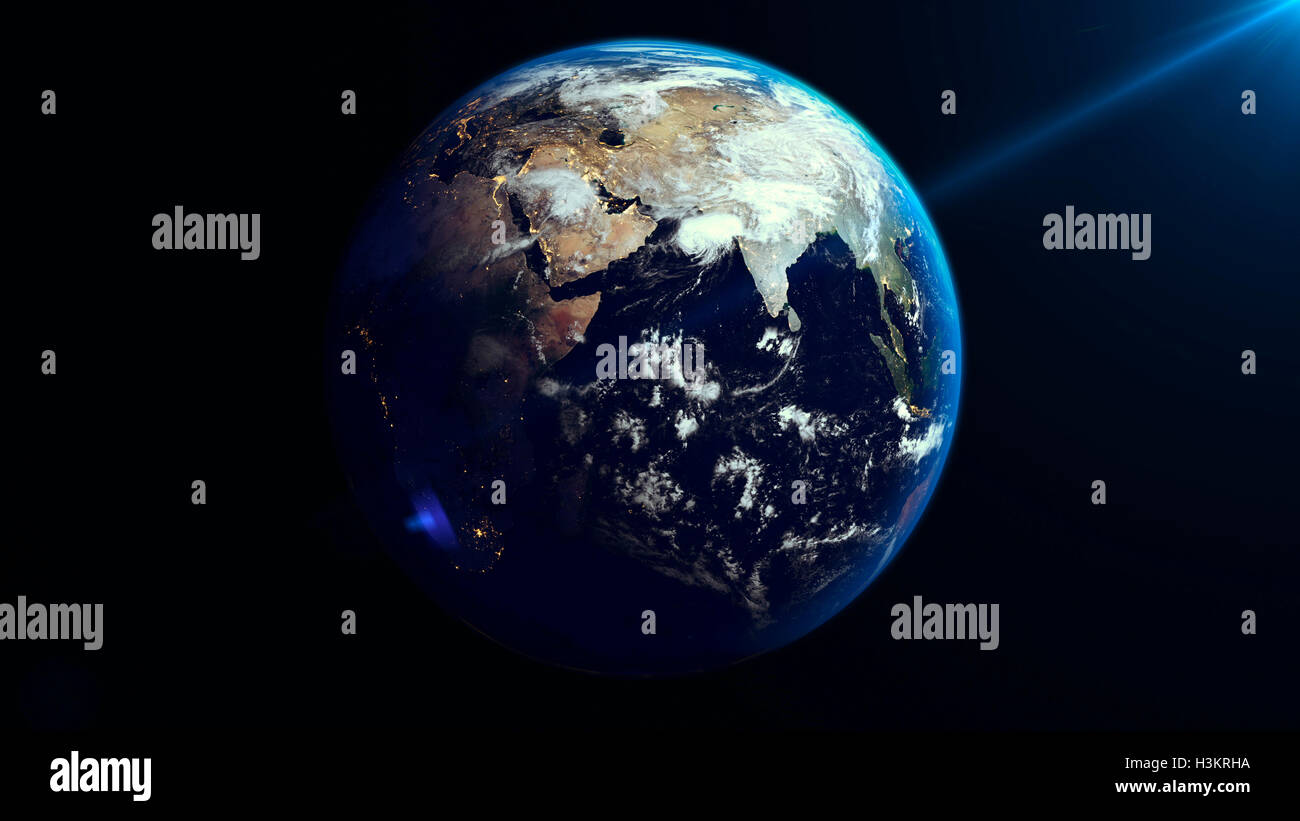 Earth Rotation in Space. Asia. Nasa maps Stock Photo - Alamy