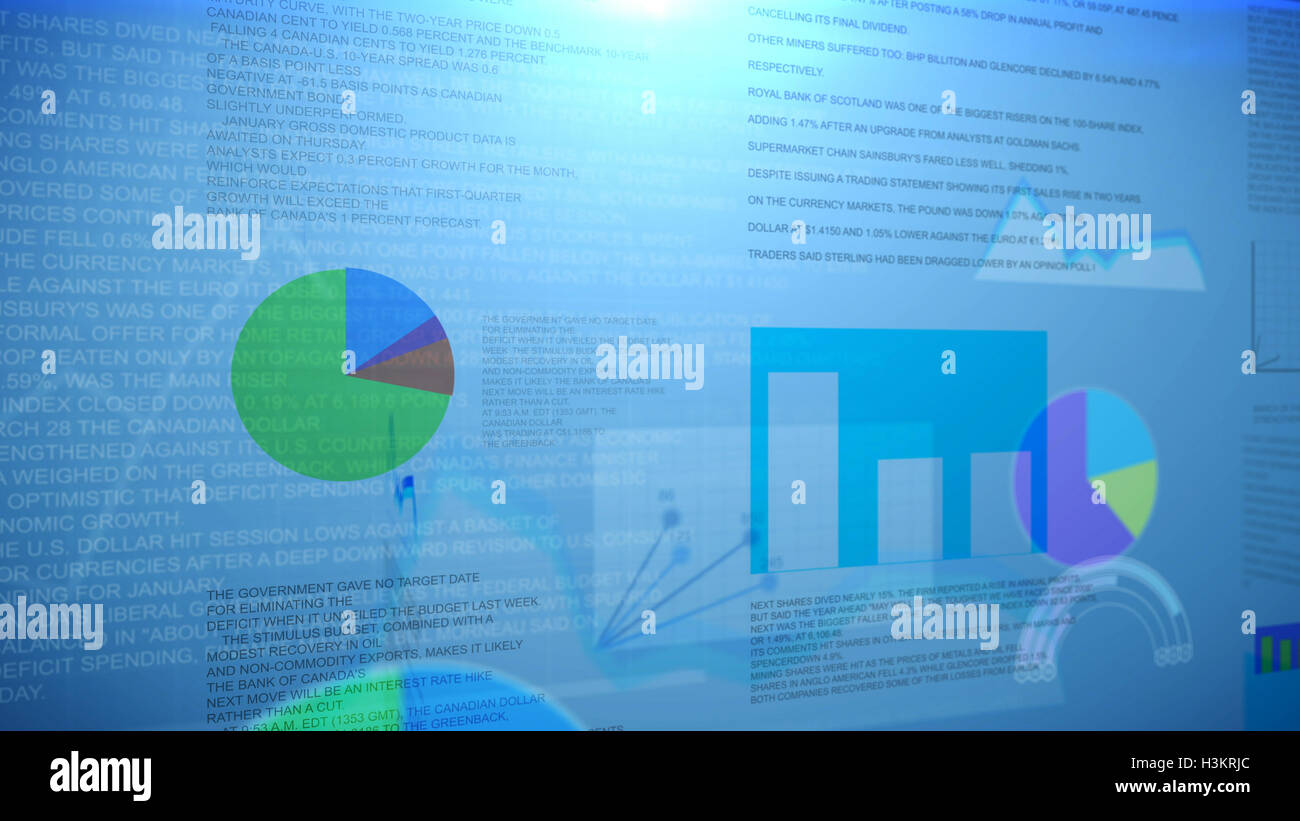 Abstract business pie chart with bar chart Stock Photo - Alamy