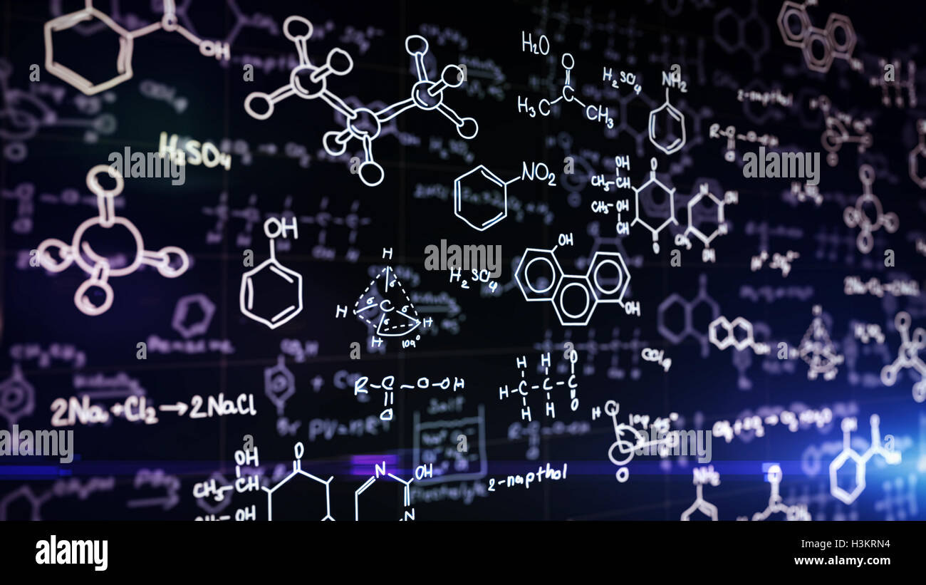 table mathematical model background. Chemical Science formulas blue concept on table mathematical model background. Chemical Science formulas blue concept on