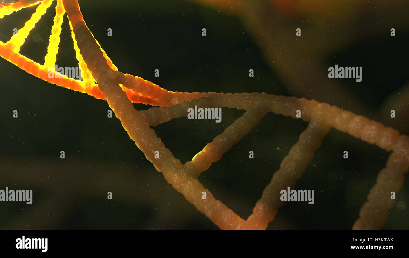 3d rendering. DNA molecule on dark background Stock Photo - Alamy