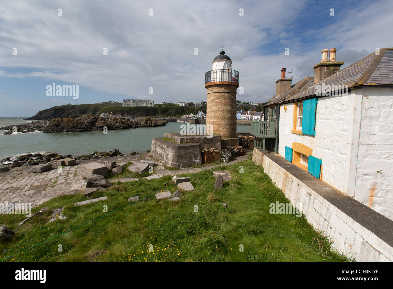 Portpatrick View Portpatrick, Scotland. Picturesque view of Portpatrick harbour and ...