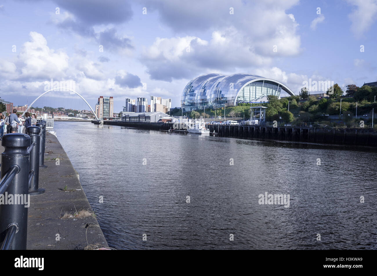 The river Tyne, which separates or joins Newcastle  and Gateshead, NE England. Stock Photo