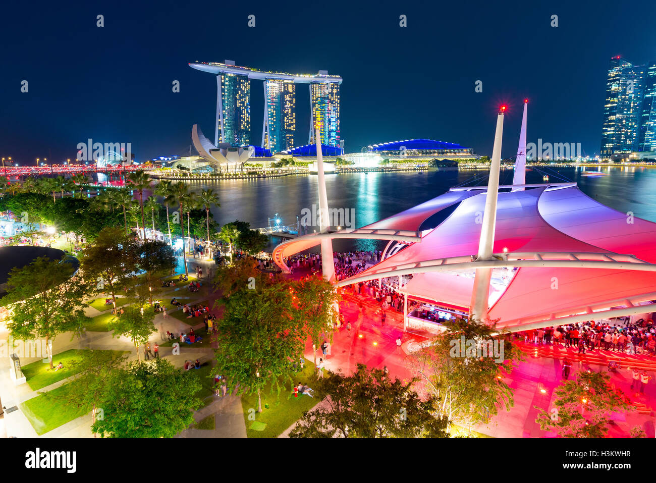 SINGAPORE, SINGAPORE - AUG 9 : 51st Independence Day anniversary of Singapore,The National Day of Singapore is celebrated annual Stock Photo