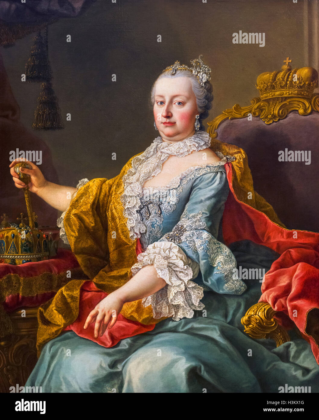 The Empress Maria Theresa (Maria Theresa Walburga Amalia Christina - 1717-1780) by Martin van Meytens, oil on canvas, 1759. Stock Photo