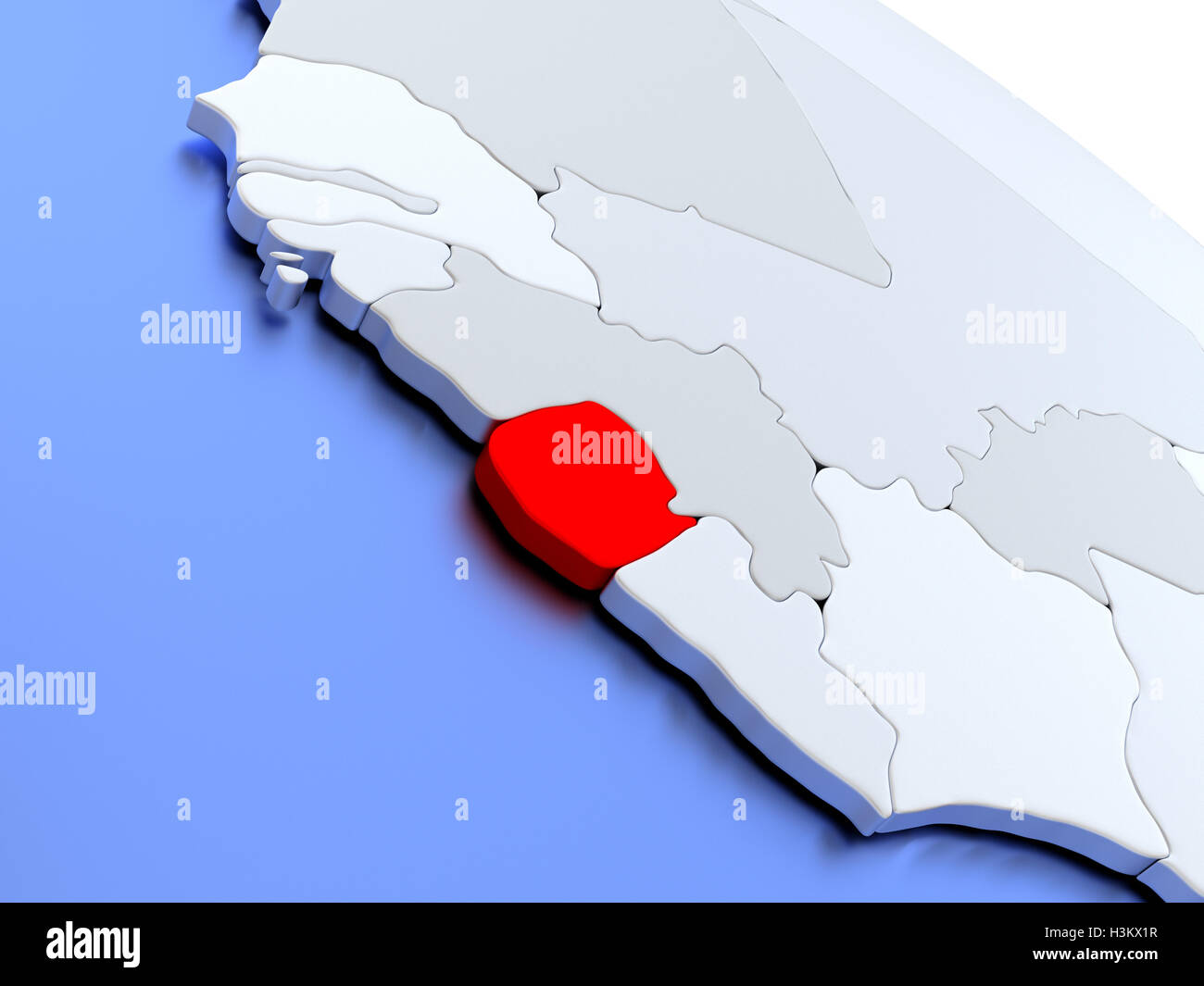 Map of Sierra Leone on elegant silver 3D globe with blue oceans. 3D ...