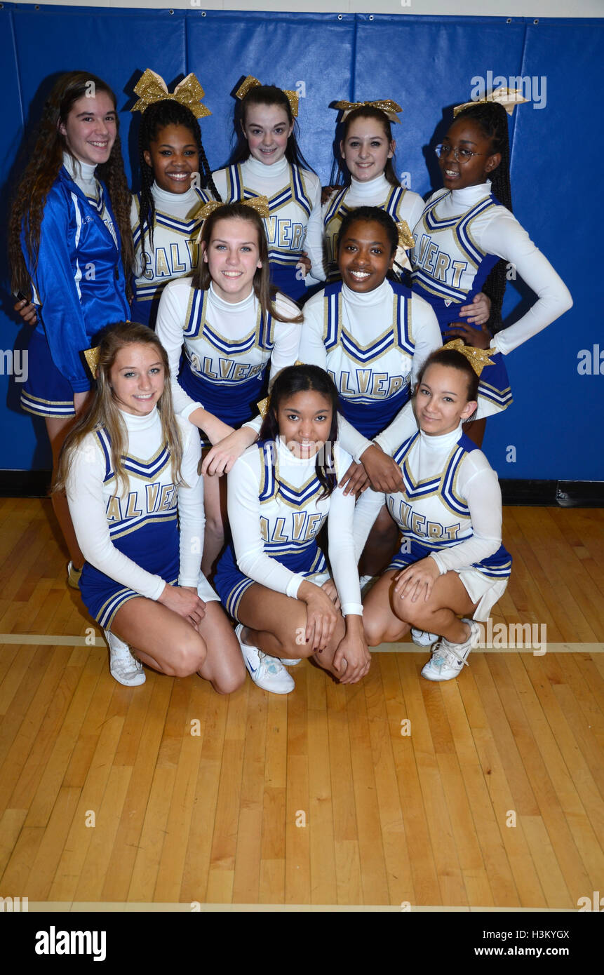 High school cheerleaders Stock Photo Alamy