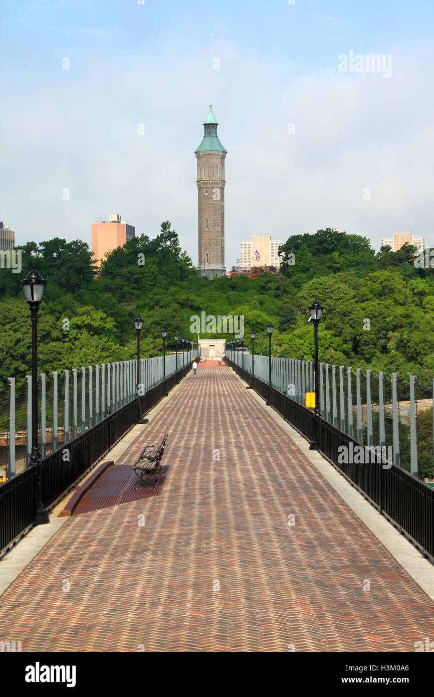 High Bridge, built in 1848, is the oldest surviving bridge in New York City. Stock Photo