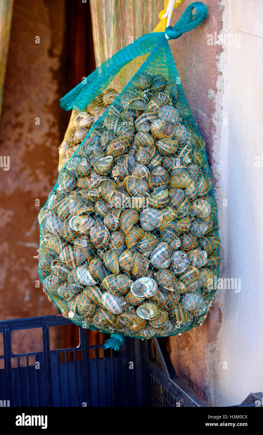 seafood in bag, bosa, sardinia, italy Stock Photo