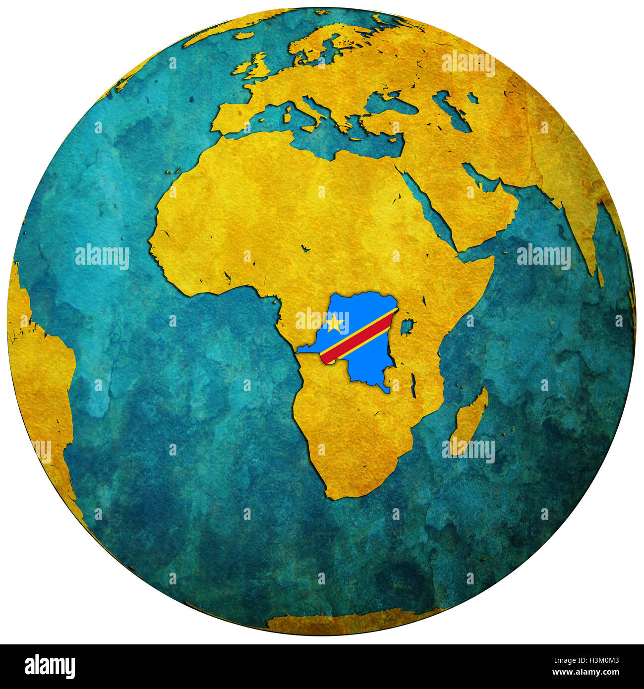 congo territory with flag on map of globe Stock Photo - Alamy