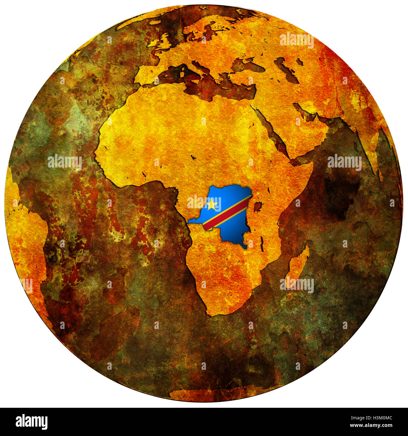 congo territory with flag on map of globe Stock Photo - Alamy