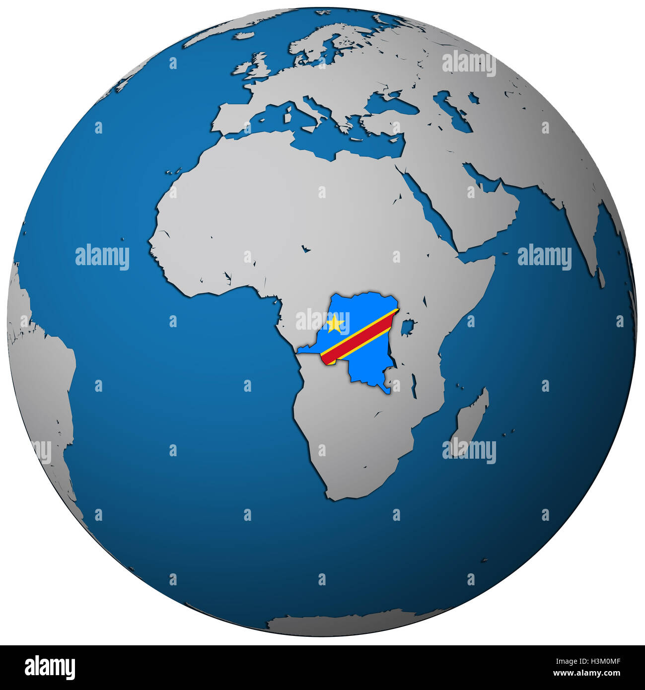 congo territory with flag on map of globe Stock Photo - Alamy