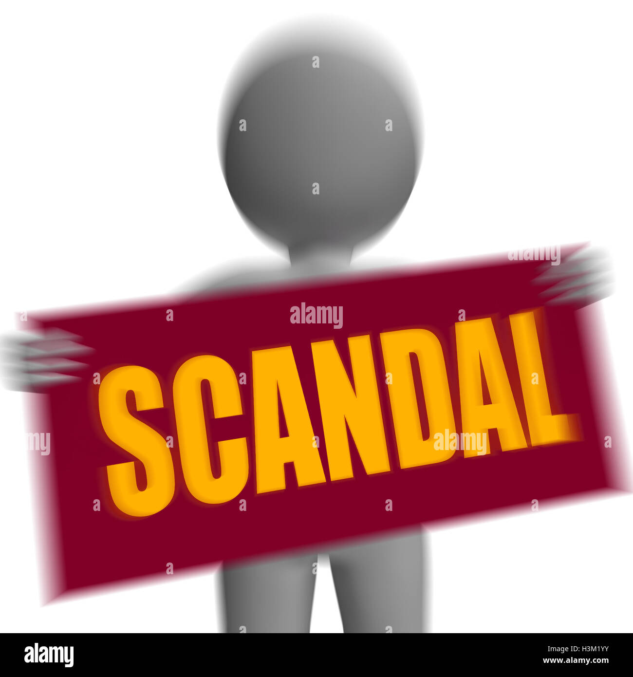 Scandal Sign Character Displays Publicized Incident Or Uncovered Stock Photo