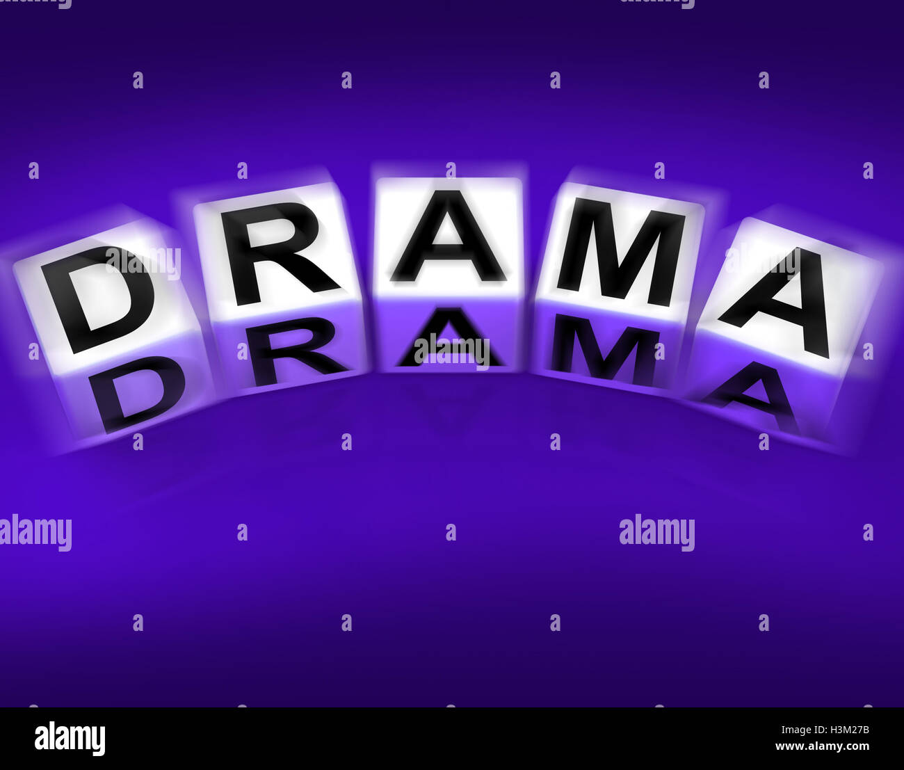 Drama Blocks Displays Dramatic Theater or Emotional Feelings Stock Photo